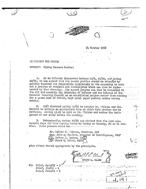 First page of CIAUFO - FLYING SAUCERS PROBLEM
