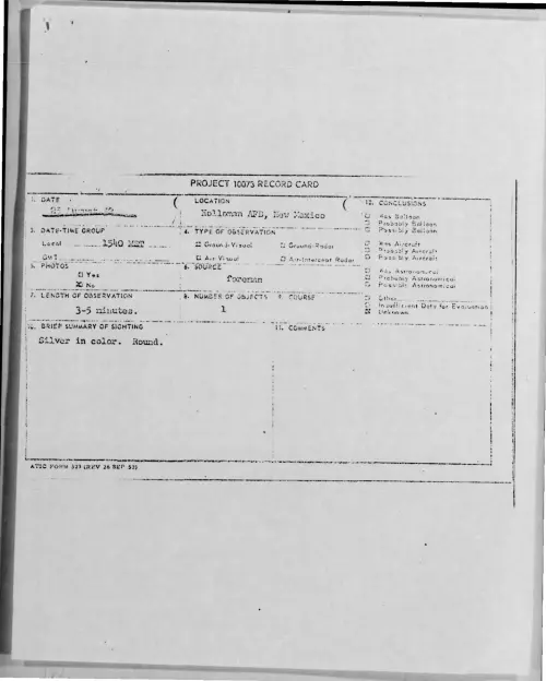 First page of 1952-08-8770993-HollomanAFB-NewMexico