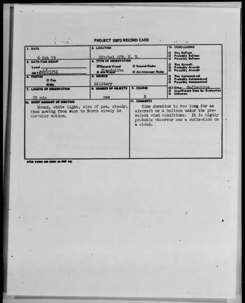 First page of 1959.02 - 9078946 - Mitchel AFB, N.Y