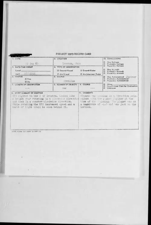 First page of 1960.09 - 8228315 - Tronton, Ohio