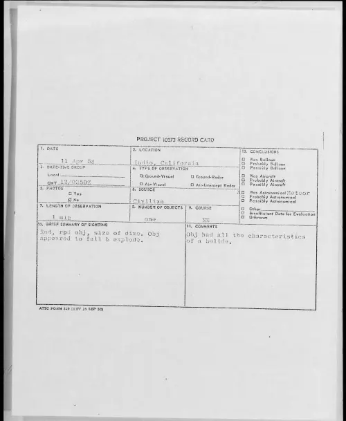 First page of 1958.04 - 6967187 - Indio, California