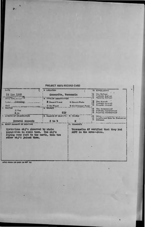 First page of 1952-11-9170034-Guanarito-Venezuela