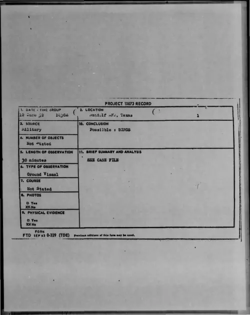 First page of 1952-06-9614654-RandolfAFB-Texas