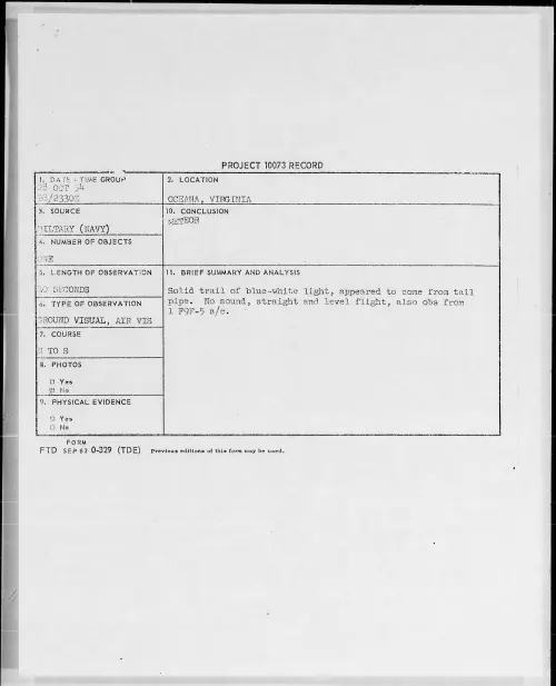 First page of 1954.10 - 8728042 - OCEANA, VIRGINIA