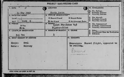 First page of 1952-05-9613524-NorthKorea