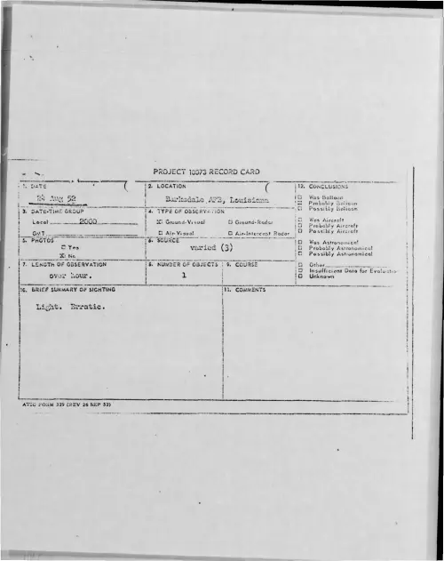 First page of 1952-08-8769891-Barksdale-AFB-Louisiana