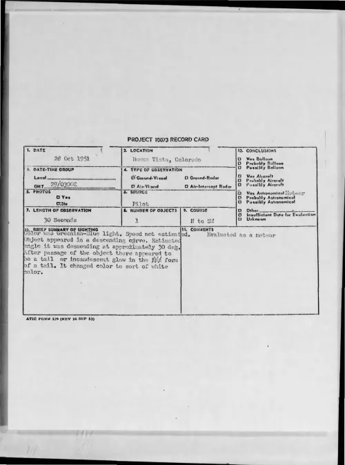 First page of 1951-10-7011649-BuenaVista-Colorado