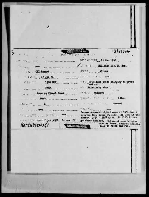 First page of 1950-01-9613354-HollomanAFB-N-Mex