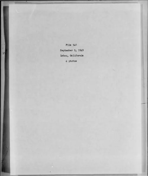 First page of 1949-09-7273160-Lebec-California-540-