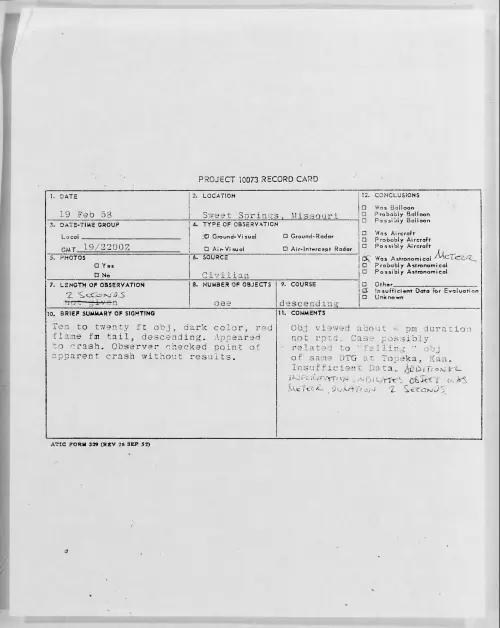 First page of 1958.02 - 6960846 - Sweet Springs, Missouri