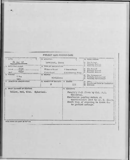 First page of 1952-08-8770315-Leveland-Texas