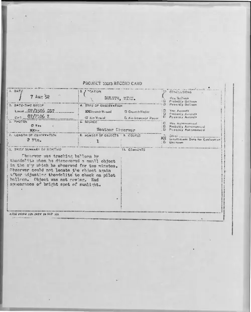 First page of 1952-08-8758441-DULUTH-MINN