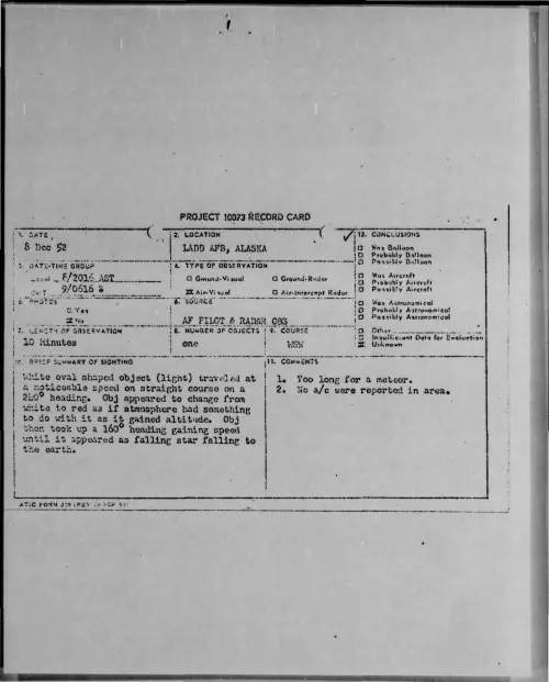 First page of 1952-12-9170248-LADDAFB-ALASKA