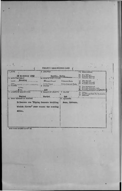 First page of 1952-11-9170031-Quetta-India