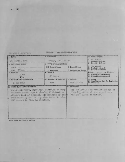 First page of 1960.03 - 7811452 - Biggs, AFB, Texas