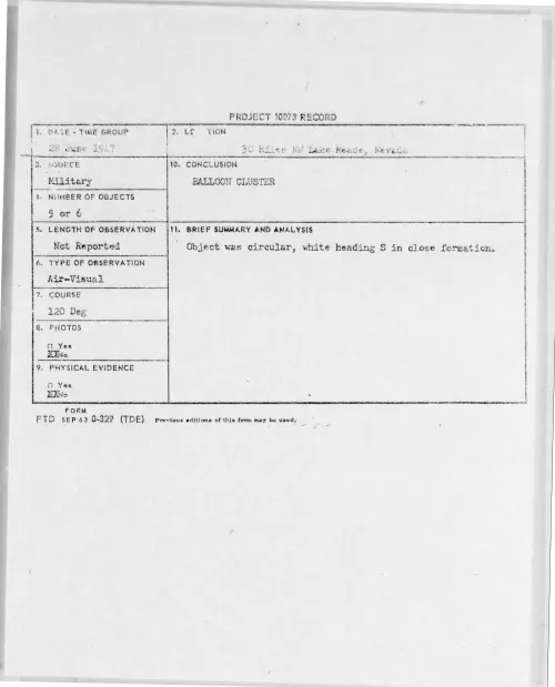 First page of 1947-06-9668836-30MilesNWLakeMeade-Nevada