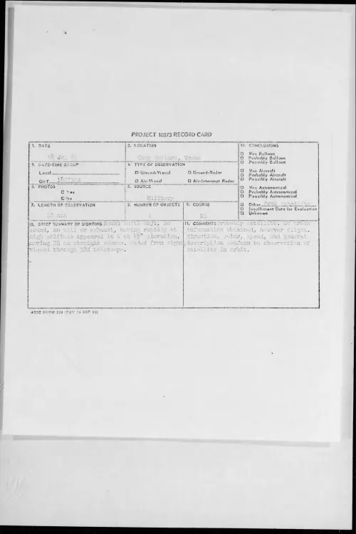 First page of 1961.07 - 8696162 - Camp Wolters, Texas