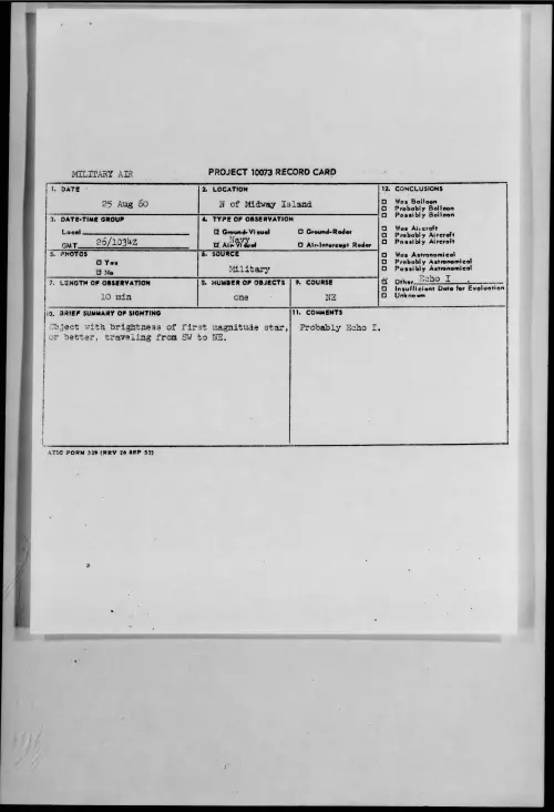 First page of 1960.08 - 7822123 - N of Midway Island