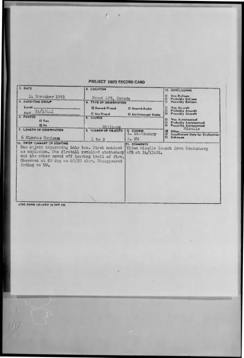 First page of 1963-11-9737174-SteadAFB-Nevada