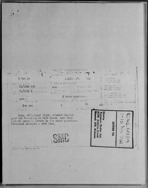 First page of 1952-11-9169594-LAREDOAFBTEX