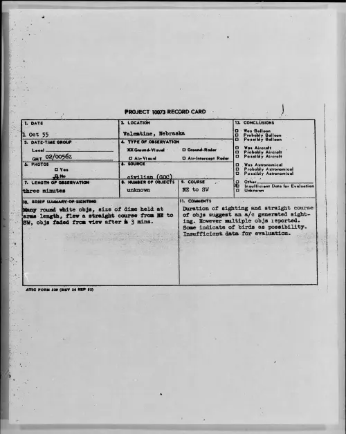 First page of 1955.10 - 7339536 - Valentine, Nebraska
