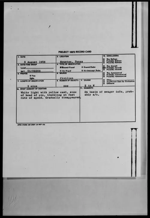 First page of 1958.08 - 8859703 - Houston, Texas