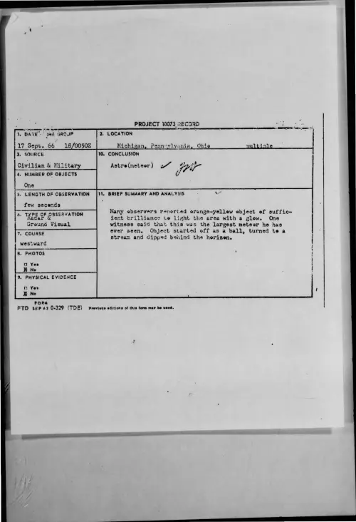 First page of 1966-09-8294821-Michigan-Pennsylvania-Ohio