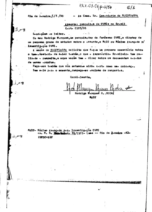 First page of BrazilianUFOFiles - BR AN BSB ARX 003 006