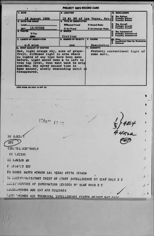 First page of 1958.08 - 8863234 - 12 Mi NW Of Las Vegas, Nev