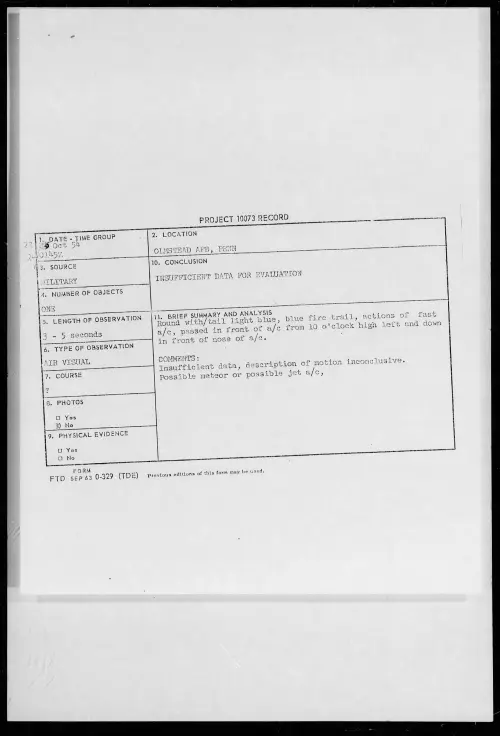First page of 1954.10 - 8727866 - OLMSTEAD AFB, PENN