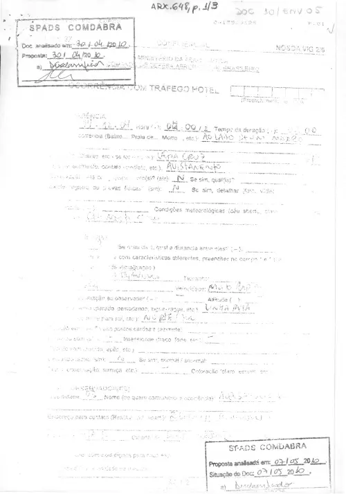 First page of BrazilianUFOFiles - BR AN BSB ARX 648