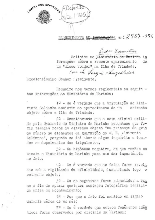 First page of BrazilianUFOFiles - Caso da Ilha de Trindade Caso Ilha da Trindade - RIC de 1958