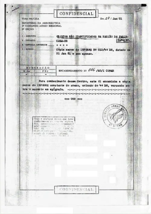 First page of BrazilianUFOFiles - Caso Parintins