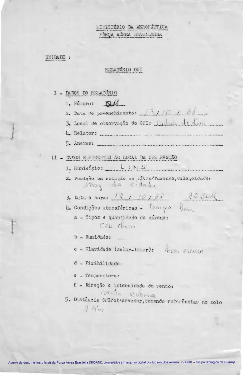 First page of BrazilianUFOFiles - CASO SIOANI 11 Caso SIOANI 011