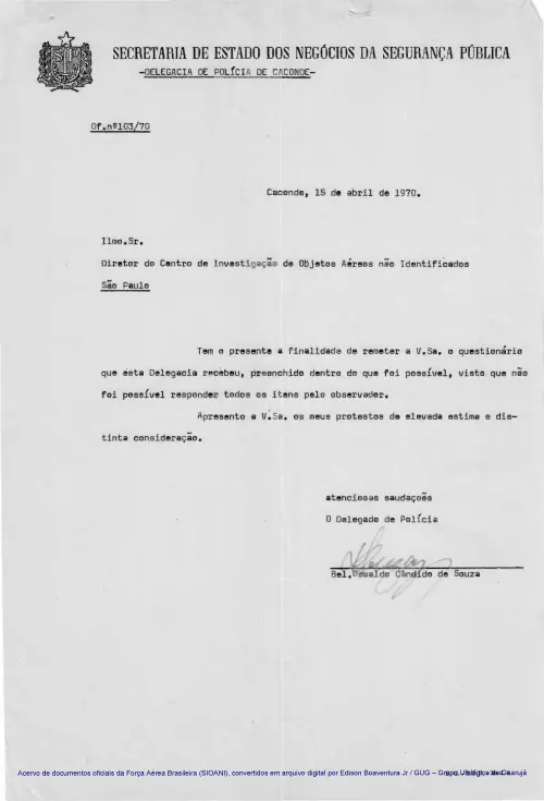 First page of BrazilianUFOFiles - CASO SIOANI 88 Caso SIOANI 088