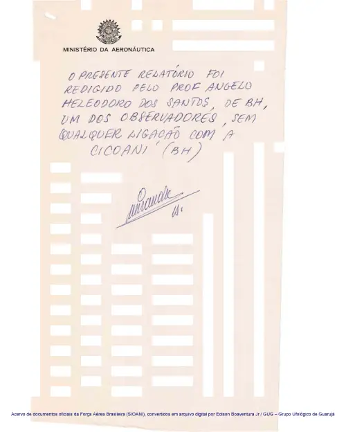 First page of BrazilianUFOFiles - CASO SIOANI SEM Nº - 003 69 - Colorido ORIGINAL Caso SIOANI Sem Nr 003 69 Colorido ORIGINAL