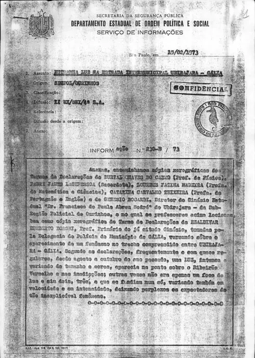 First page of BrazilianUFOFiles - CENDOC ENVELOPE 04 1973 CENDOC ENVELOPE 04 1973