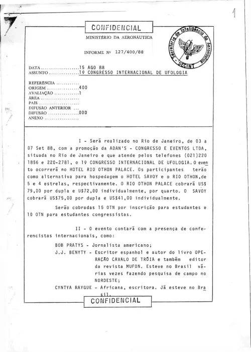 First page of BrazilianUFOFiles - CENDOC ENVELOPE 10 1988 CENDOC ENVELOPE 10 1988