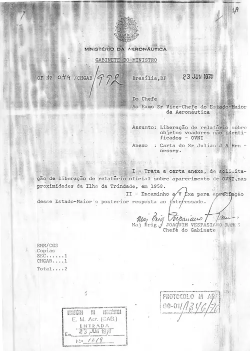 First page of BrazilianUFOFiles - CENDOC ENVELOPE 07 1976 CENDOC ENVELOPE 07 1976