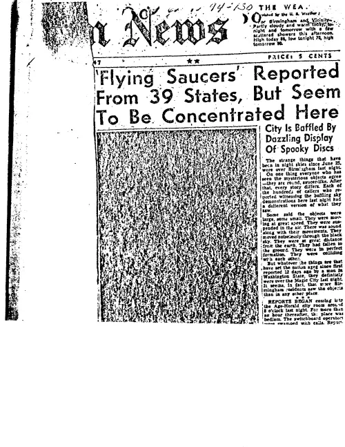 First page of FBI UFO Files - Part 4