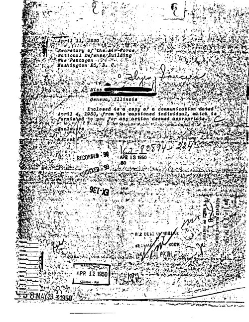 First page of FBI UFO Files - Part 8