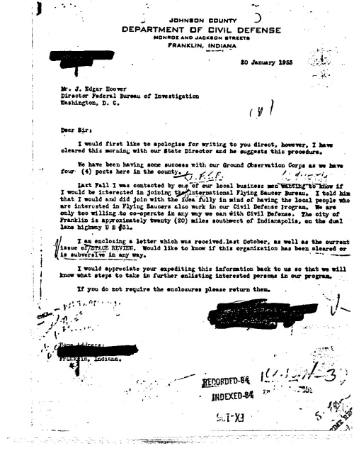 First page of FBI UFO Files - Part 12