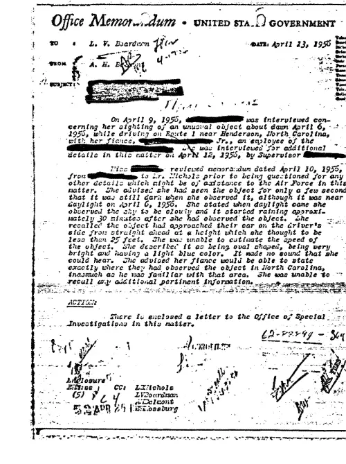 First page of FBI UFO Files - Part 13