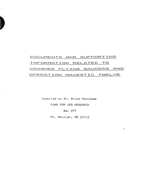 First page of Bruce Maccabee