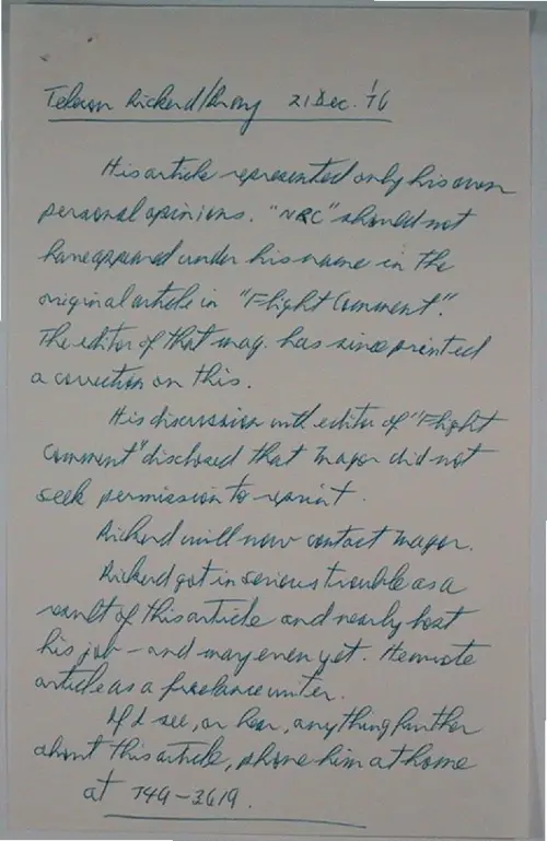 First page of Wilbert Smith Archives Files Box 1131 06 1131-06-p029