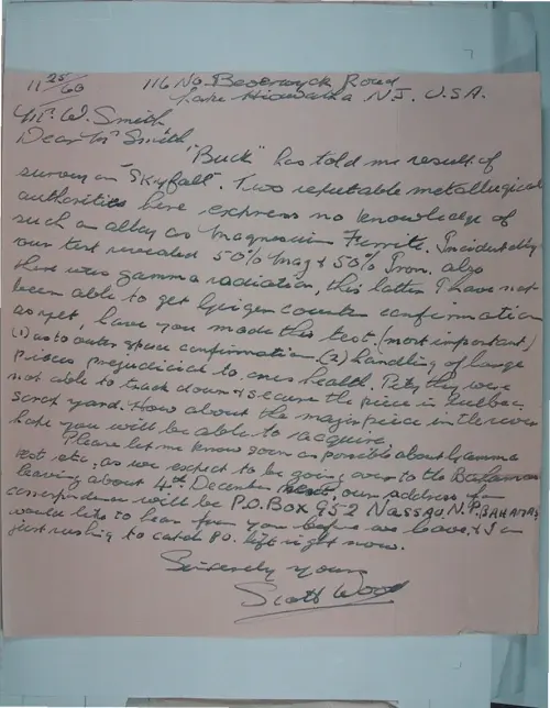 First page of Wilbert Smith Archives Files Box 1131 19 1131-19-p263