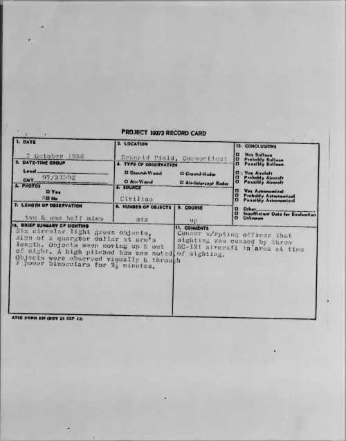 First page of 1956.10 - 7071664 - Brannid Field, Connecticut