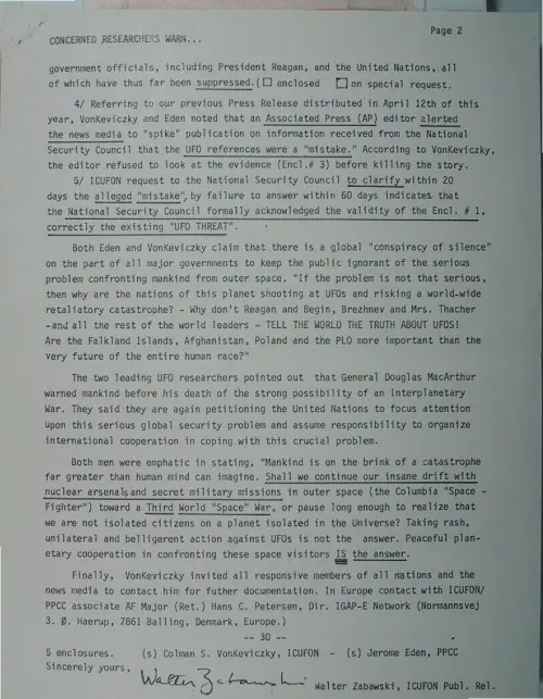 First page of Wilbert Smith Archives Files Box 1130 21 1130-21-p027