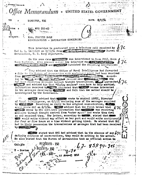 First page of Swan FBI
