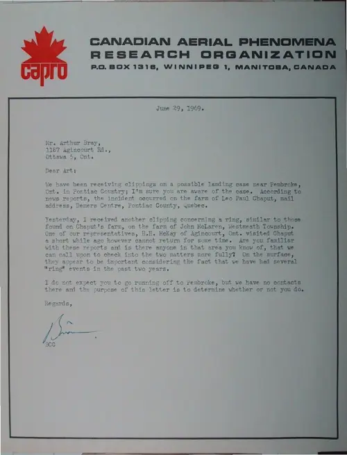 First page of Wilbert Smith Archives Files Box 1130 09 1130-09-p015